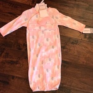 NEW Carters 6m Pink Elephant Gown, Hat & Socks!💕